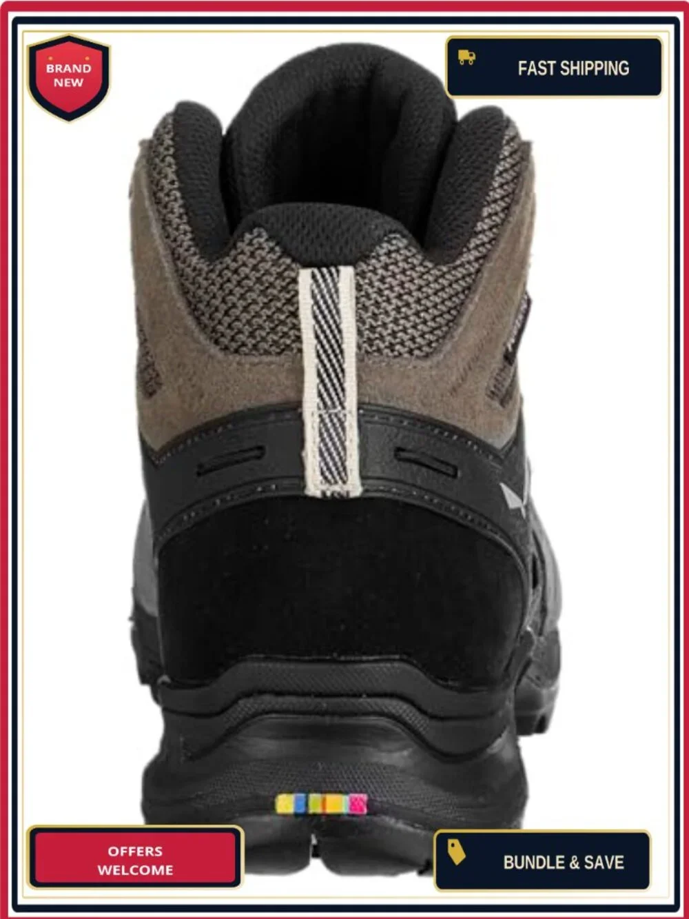 Women's Mid-Cut Hiking Boots Waterproof Suede Leather Trekking Shoes